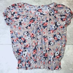 Floral print  ruffled top